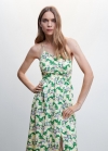 Mango Vestido estampado flores - Verde