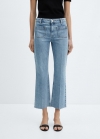 Mango Jeans flare crop bolsillos - Azul medio