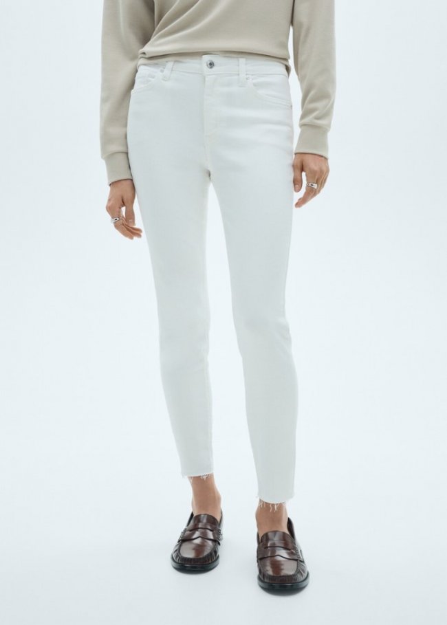 Mango Jeans skinny crop - Blanco