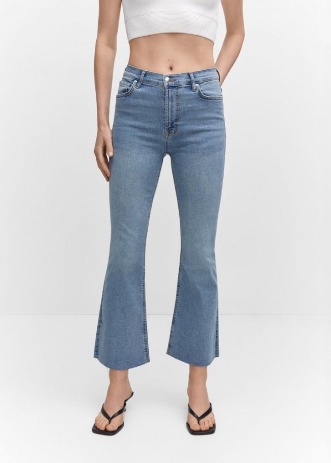 Mango Jeans flare crop - Azul medio