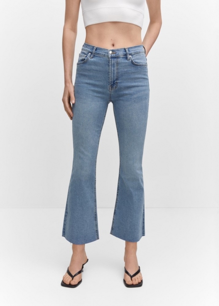 Mango Jeans flare crop - Azul medio