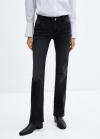 Mango Jeans flare tiro bajo - Denim negro