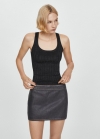 Mango Top canalé lúrex - Negro