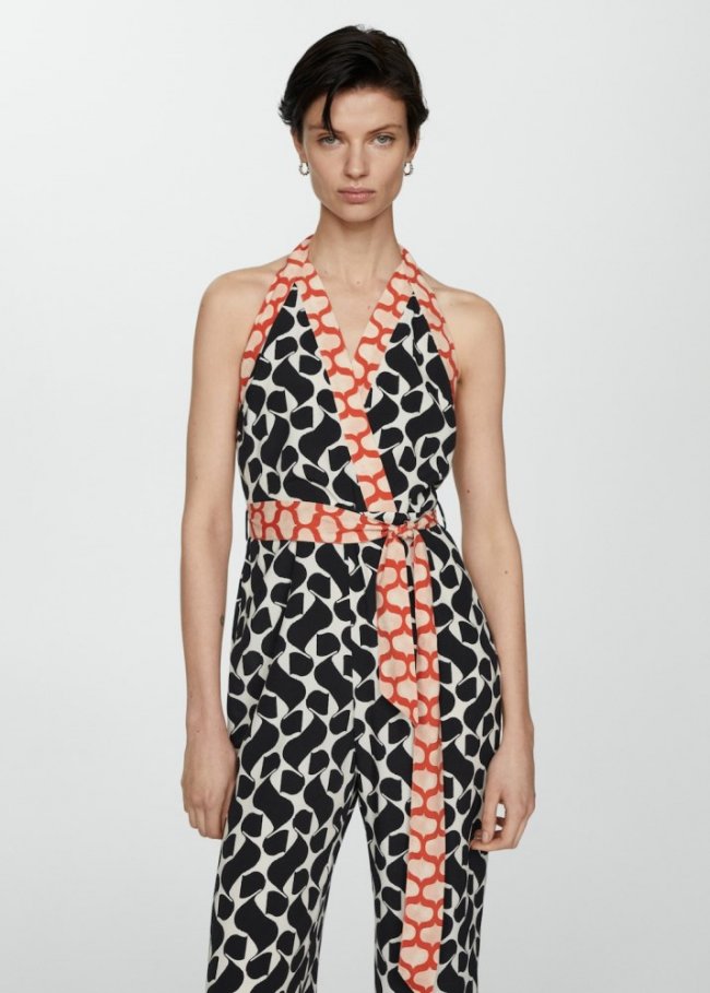Mango Mono estampado lazo - Negro