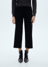 Mango Pantalón recto fluido - Negro