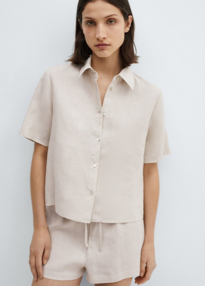 Mango Camisa pijama lino - Arena