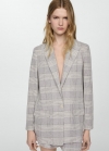 Mango Blazer estampado cuadros - Gris