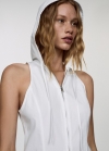 Mango Vestido capucha cremallera - Blanco
