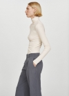 Mango Camiseta modal cuello vuelto - Blanco roto