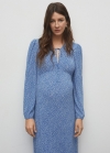 Mango Vestido estampado lazo - Azul