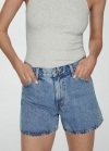 Mango Shorts vaqueros tiro alto - Azul medio