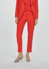Mango Pantalón recto traje - Rojo coral