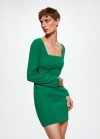 Mango Vestido entallado - Verde