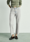 Mango Jeans Blanca rectos crop - Azul claro