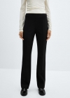 Mango Pantalón recto costuras - Negro
