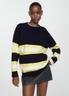 Mango Jersey punto rayas - Azul marino oscuro