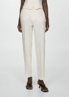 Mango Pantalón traje lino - Crudo