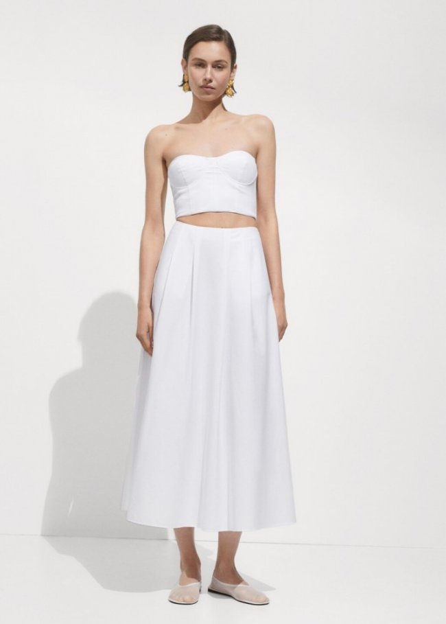 Mango Top crop palabra de honor - Blanco