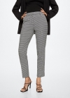 Mango Pantalón traje skinny pata de gallo - Negro