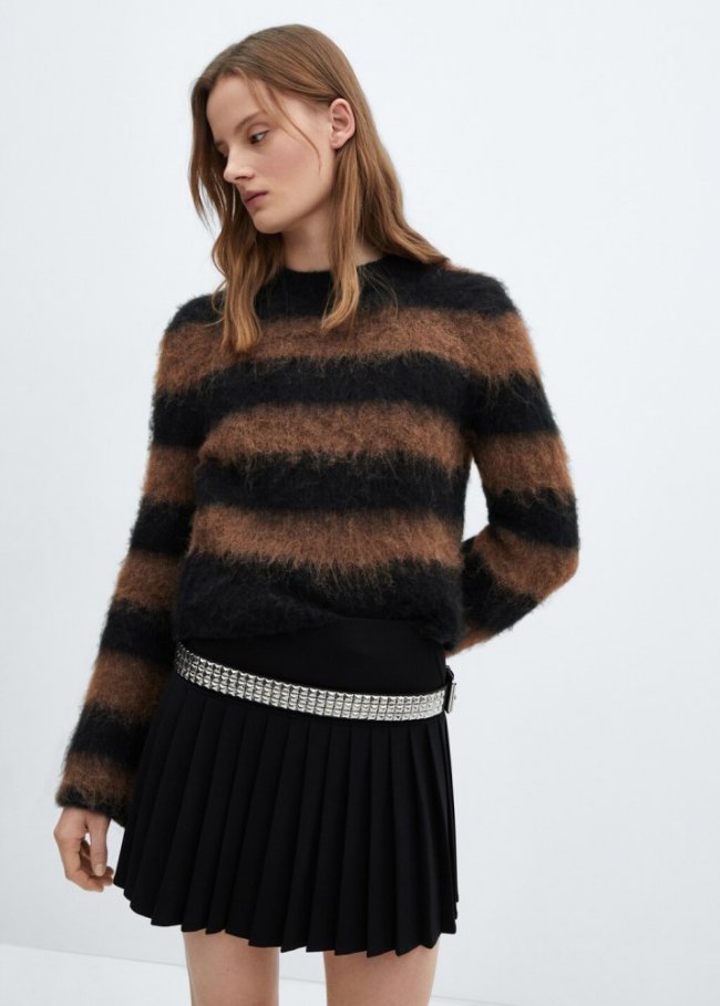 Mango Minifalda tablas - Negro