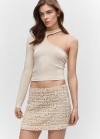 Mango Minifalda crochet - Beige