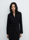 Mango Vestido detalle nudo - Negro