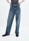 Mango Jeans wideleg tiro alto costuras - Azul medio