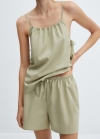 Mango Shorts pijama algodón cintura elástica - Khaki