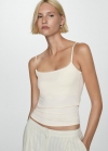 Mango Top slim fit tirantes finos - Crudo