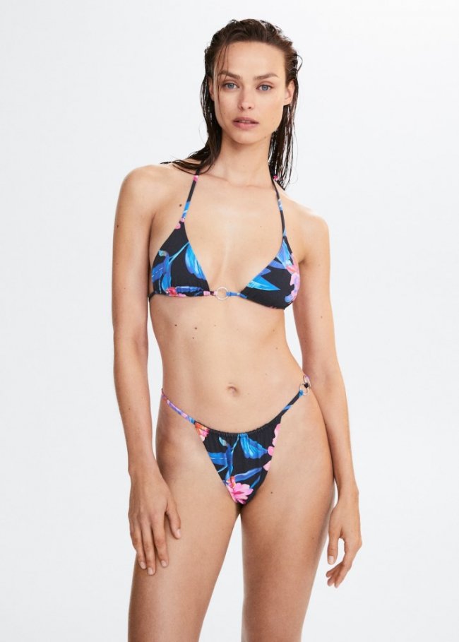Mango Braguita bikini brasileña tropical - Negro