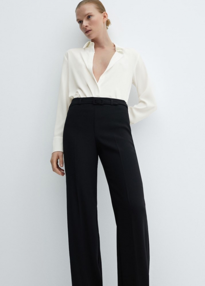 Mango Camisa fluida regular - Blanco roto