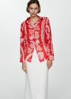 Mango Camisa oversize estampada - Rojo