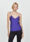 Mango Top lencero tirantes - Azul marino