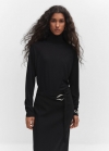 Mango Jersey punto fino cuello vuelto - Negro