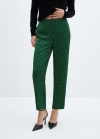 Mango Pantalón fluido estampado - Verde
