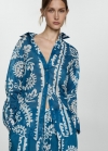 Mango Camisa oversize estampada - Azul