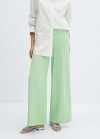 Mango Pantalón pinzas wideleg - Verde pastel