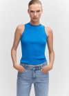 Mango Top punto canalé - Azul