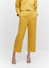 Mango Pantalón culotte pinzas - Mostaza