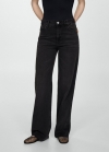 Mango Jeans wideleg tiro alto - Denim negro