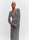 Mango Vestido textura estampado - Negro