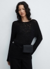 Mango Jersey punto cuello barco - Negro