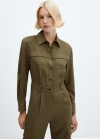 Mango Mono algodón bolsillos - Khaki