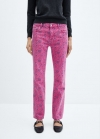 Mango Jeans rectos estampados - Fucsia