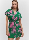 Mango Vestido camisero tropical - Verde