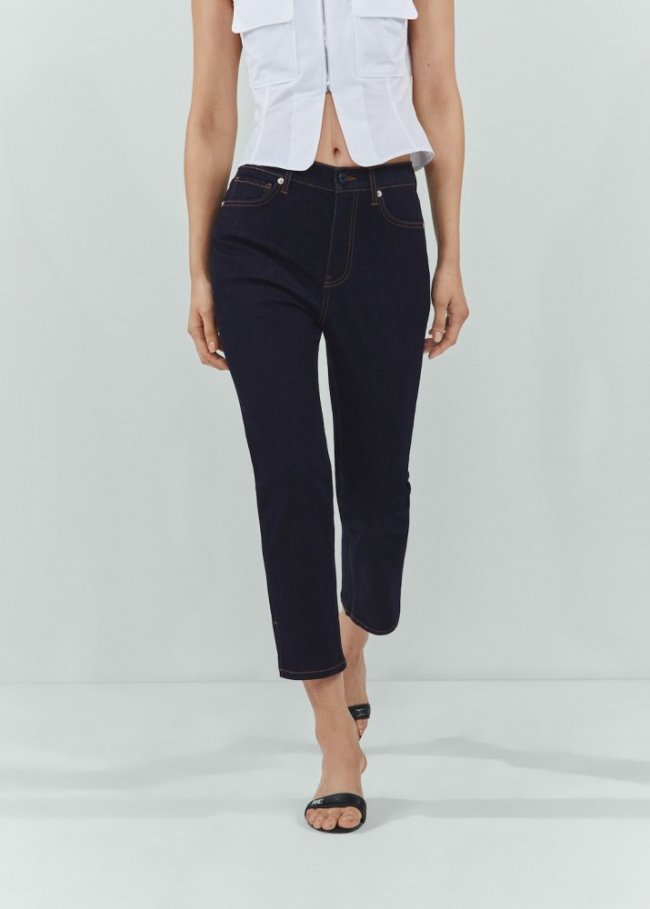 Mango Jeans capri abertura lateral - Azul