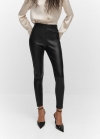 Mango Leggings efecto piel - Negro