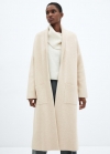 Mango Abrigo oversize punto bolsillos - Gris claro/pastel