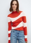Mango Jersey punto cuello perkins - Rojo