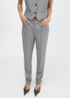 Mango Pantalón traje raya diplomática - Gris claro vigoré